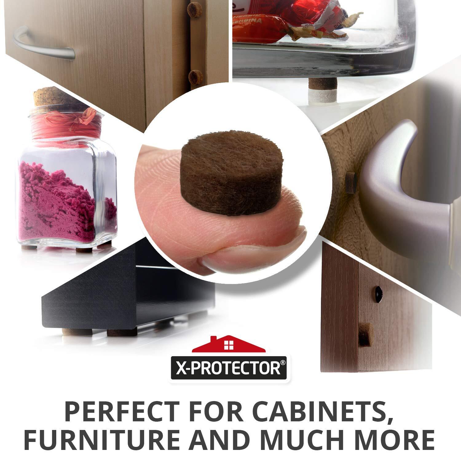 Cabinet Door Bumpers 100 Pcs “ Small Felt Pads 3/8 “ Ideal Brown Felt Bumpers “