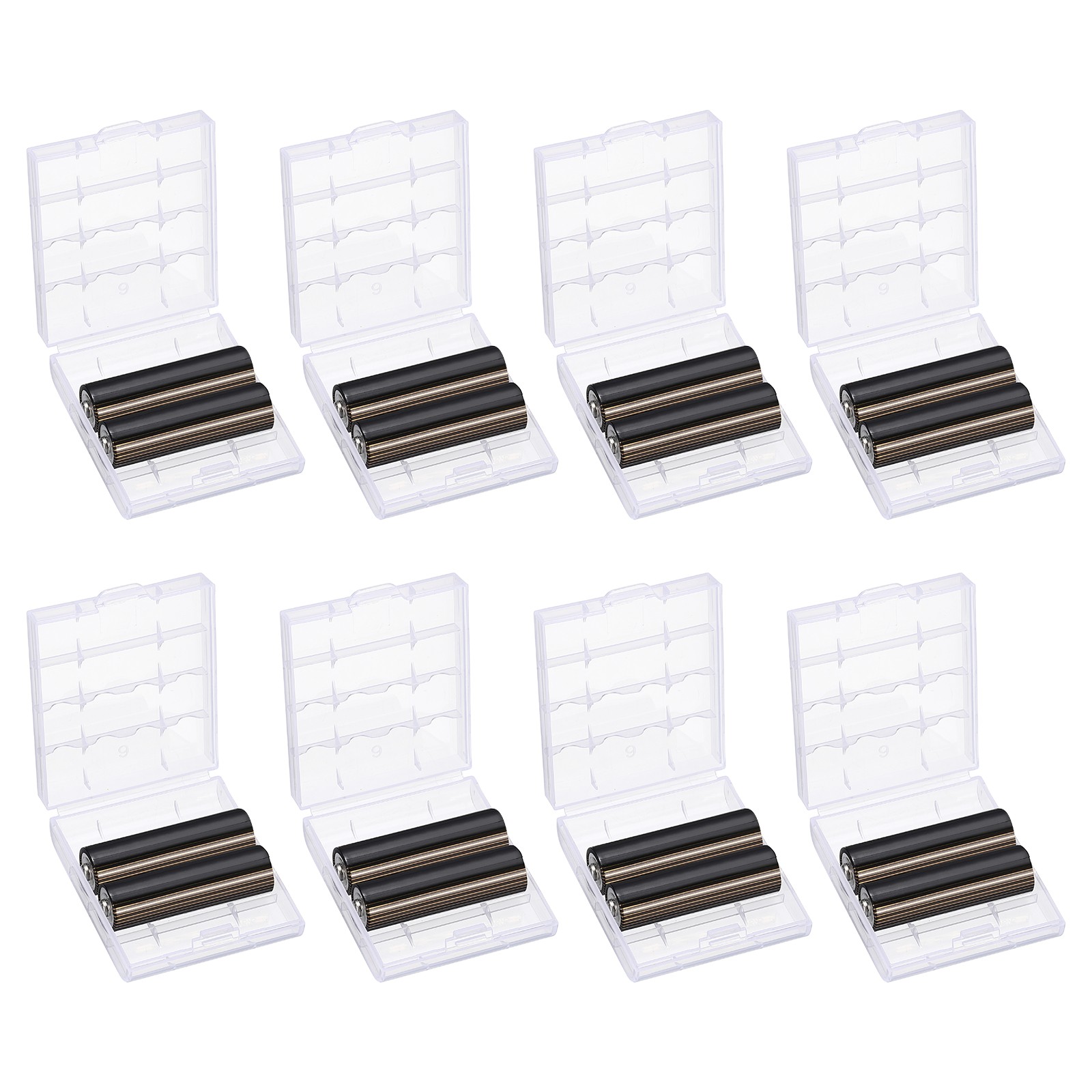 Battery box, for 4 AA/AAA with clear case 8pcs