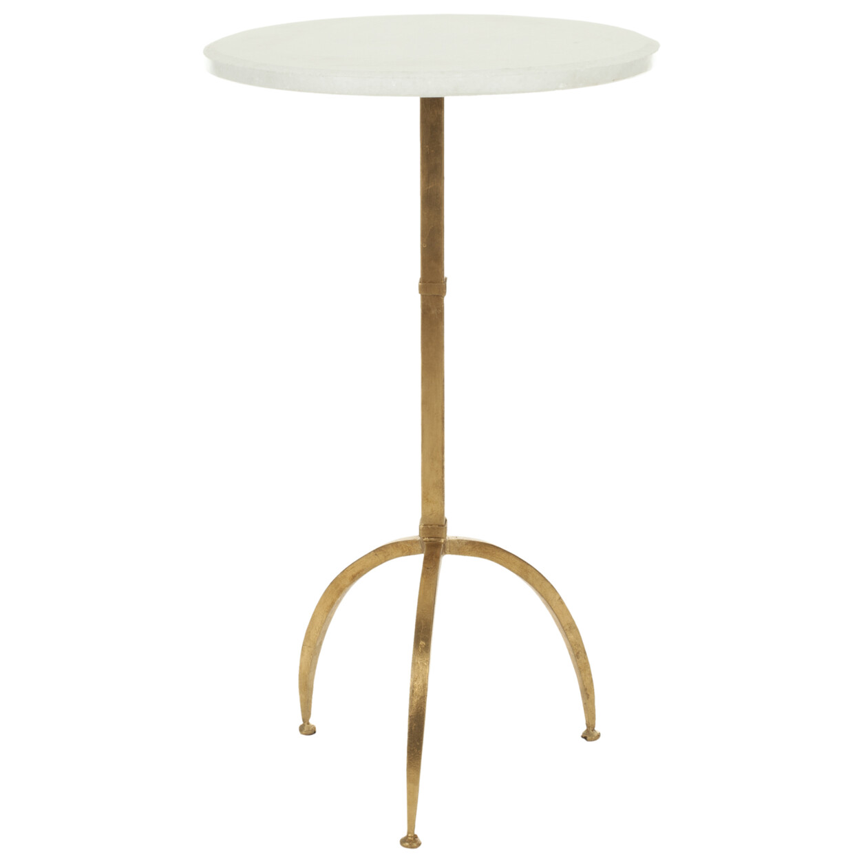 SAFAVIEH Myrna Round Top Gold Leaf Accent Table | Gold / White |