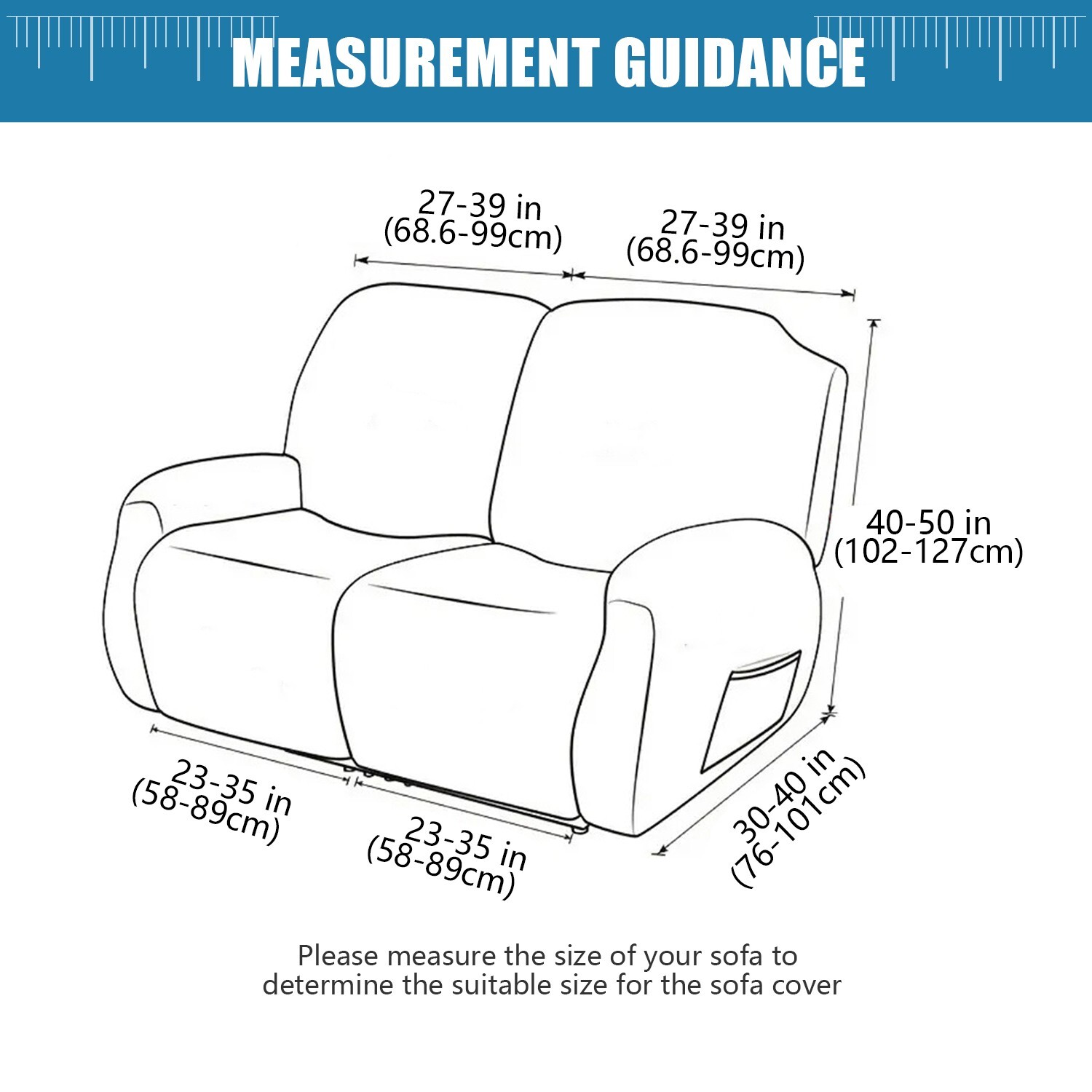 Recliner Loveseat Cover Stretch Couch Covers Sofa slipcover for 2 Seat Reclining