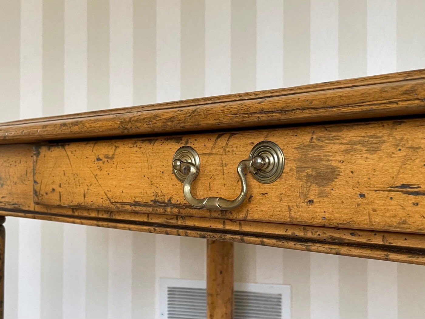 Custom Guy Chaddock One Drawer Writing Desk With Mitered Plank Top