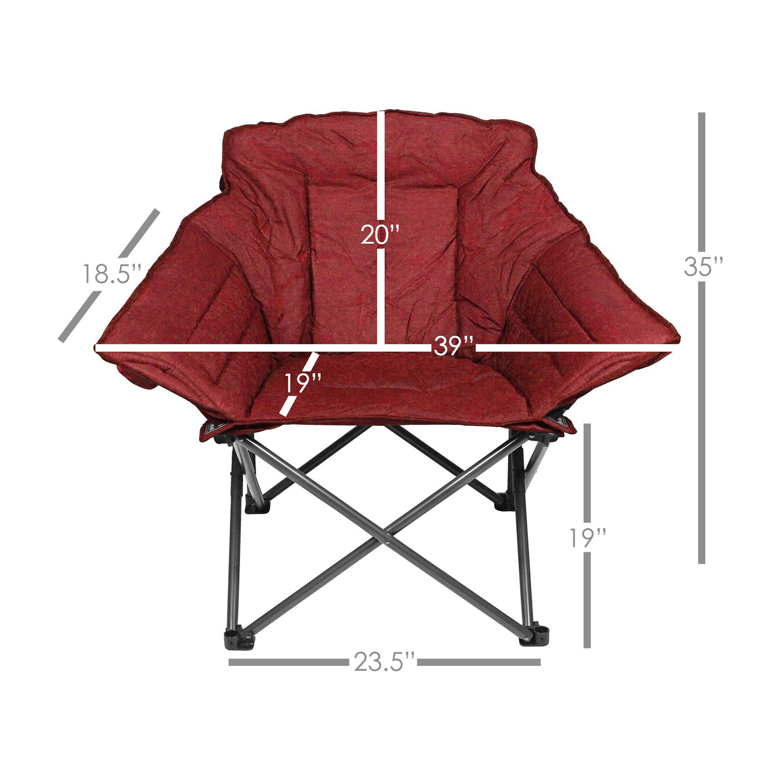 Zenithen Limited Guidesman Portable Padded Folding Chair, Red – Pack of 1