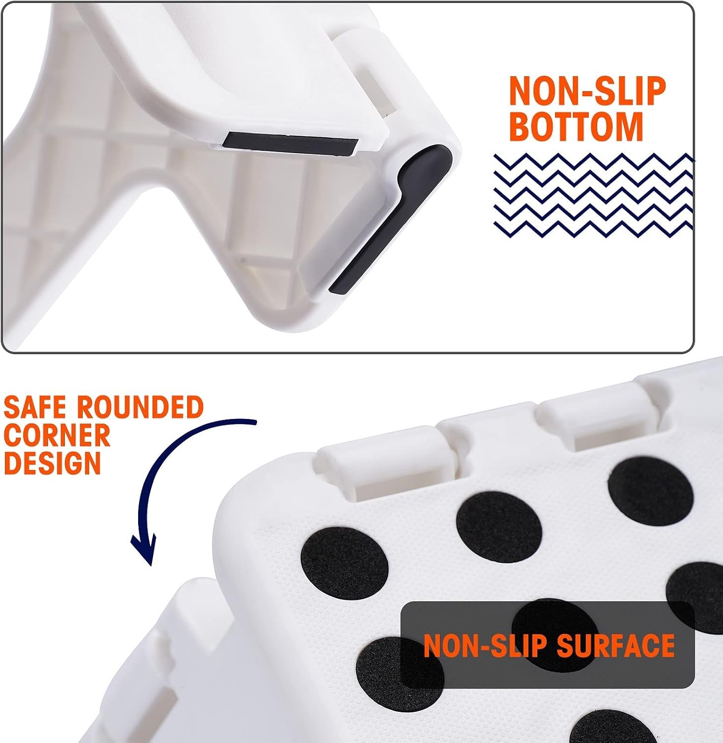 Space-Saving 13″ Folding Step Stool – Perfect for Kids & Adults 300 lb Capacity