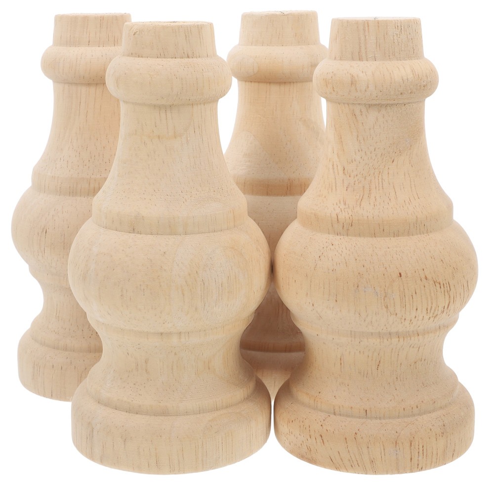 Legs for Furniture Khaki Wood Round Ball Shape for Sofa 4Pcs 12.0X5.8X5.8in
