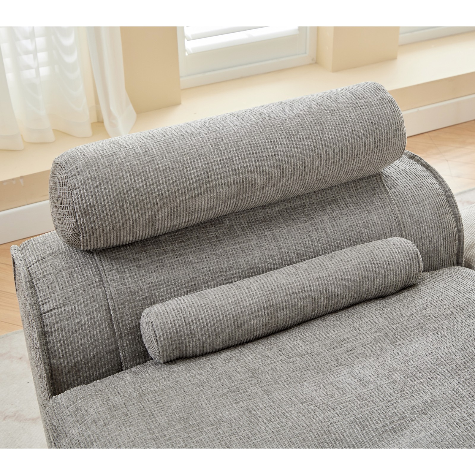 2-Seat Loveseat Sofa Chenille Neck Lumbar Pillow-Back Lounge Upholsted Couch 66″