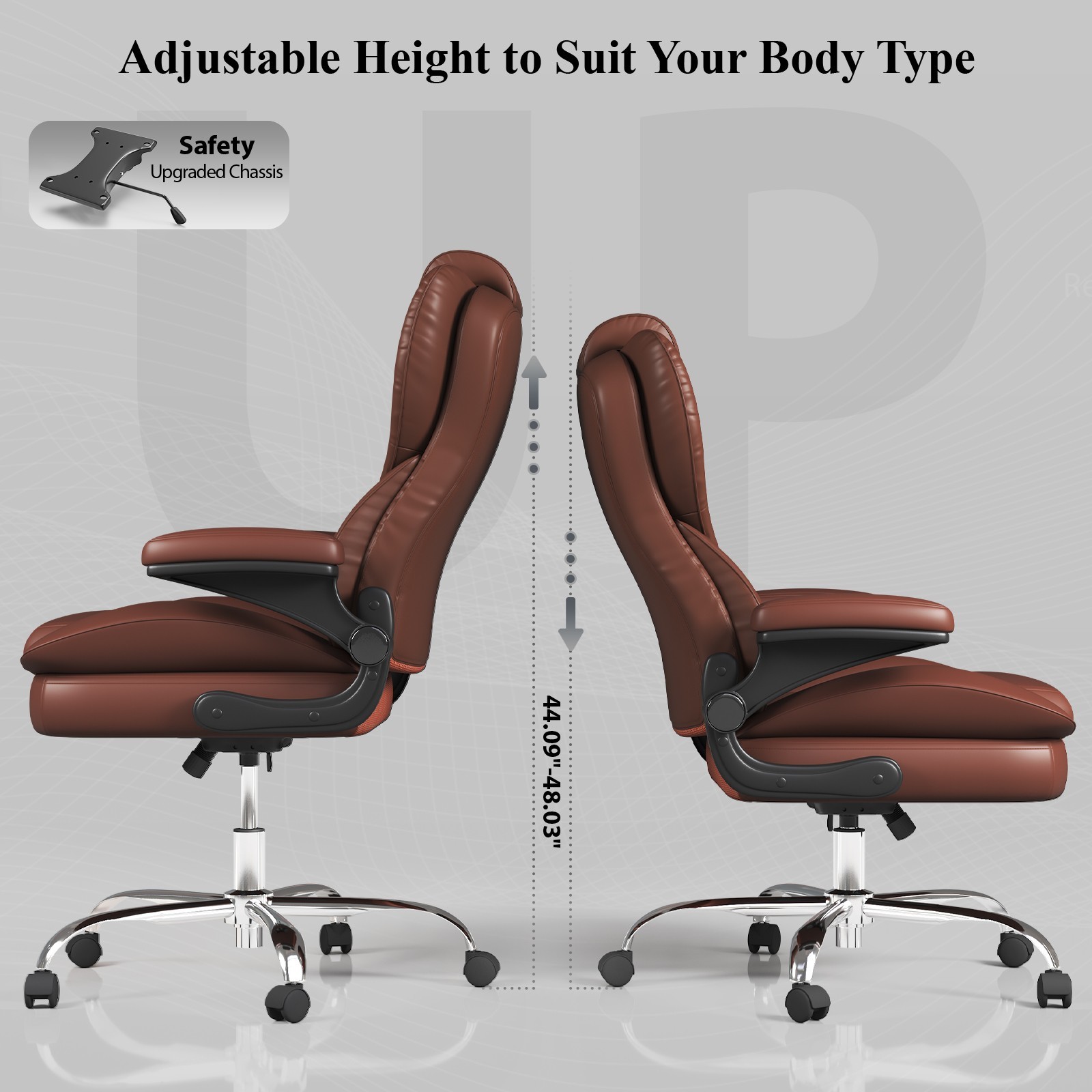 Big and Tall Office Chair Reclining High Back Leather Computer Chair