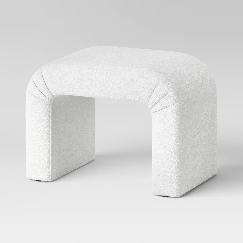 Cicely Waterfall Ottoman Cream Boucle – Threshold