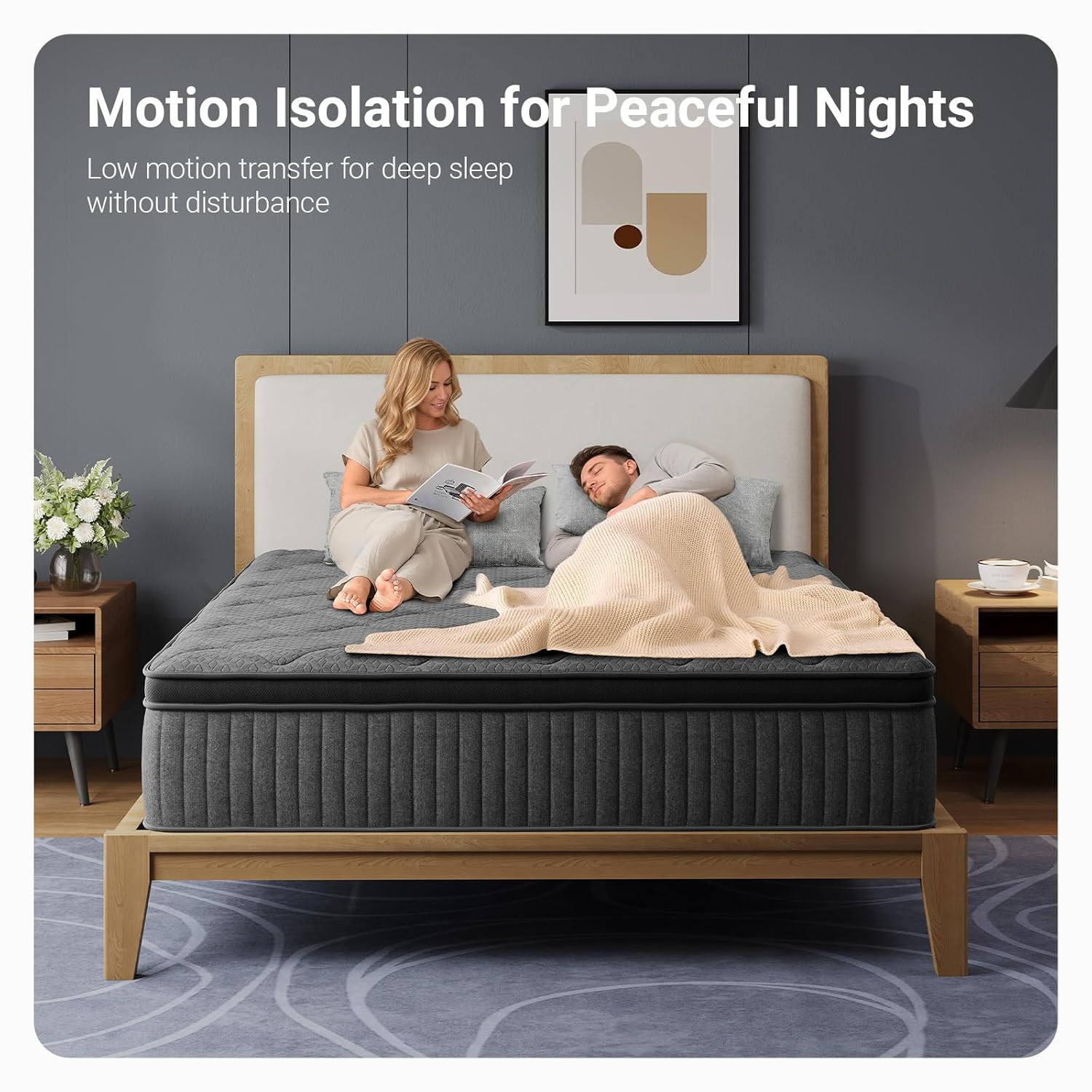 12″ Hybrid Mattress with Smart Coil & Nanogel Memory Foam for Cool Sleep