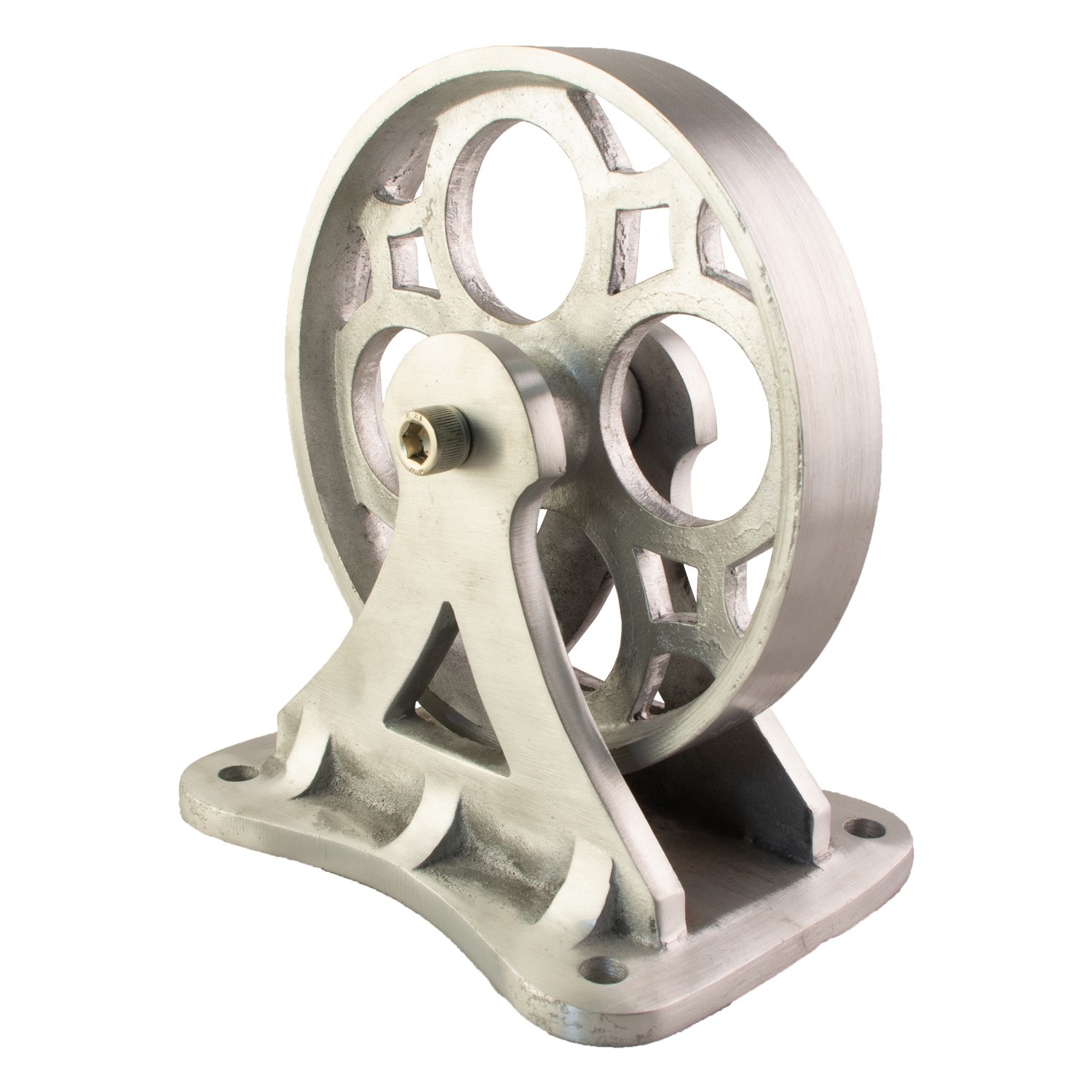 Pair of Heavy Aluminum Factory Cart Wheel for Furniture Restoration