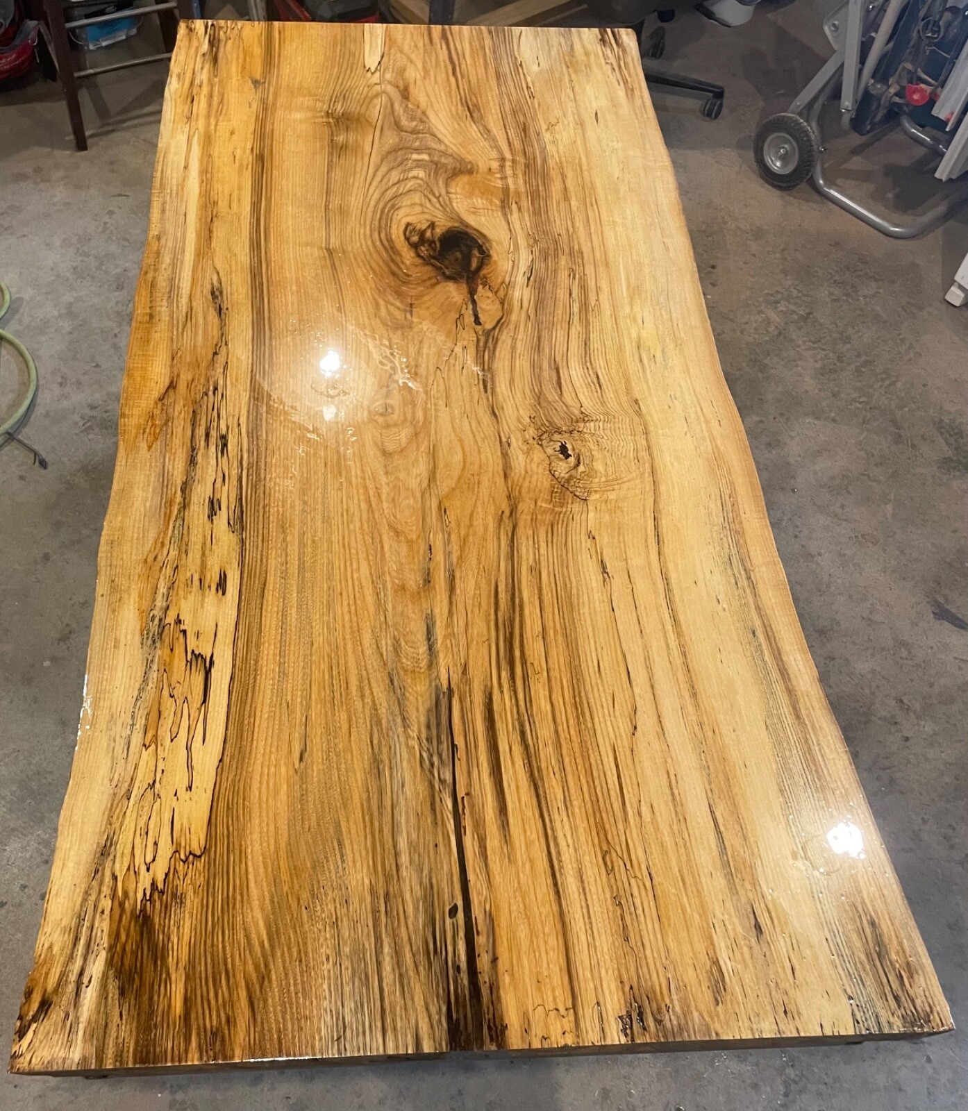 Customized Large Epoxy Table, Unique Wooden Live Edge, Resin Dining Table