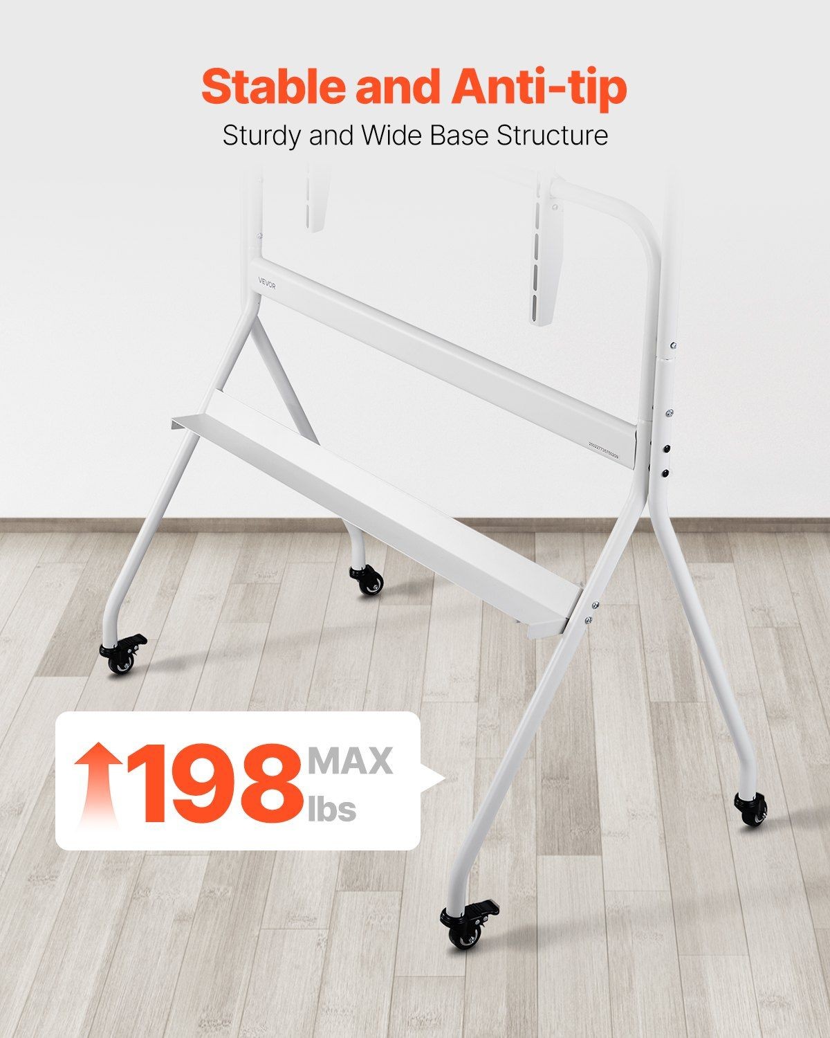 198lb Low Profile TV Stand 35-100in Mobile Cart 800x600mm VESA Fitted