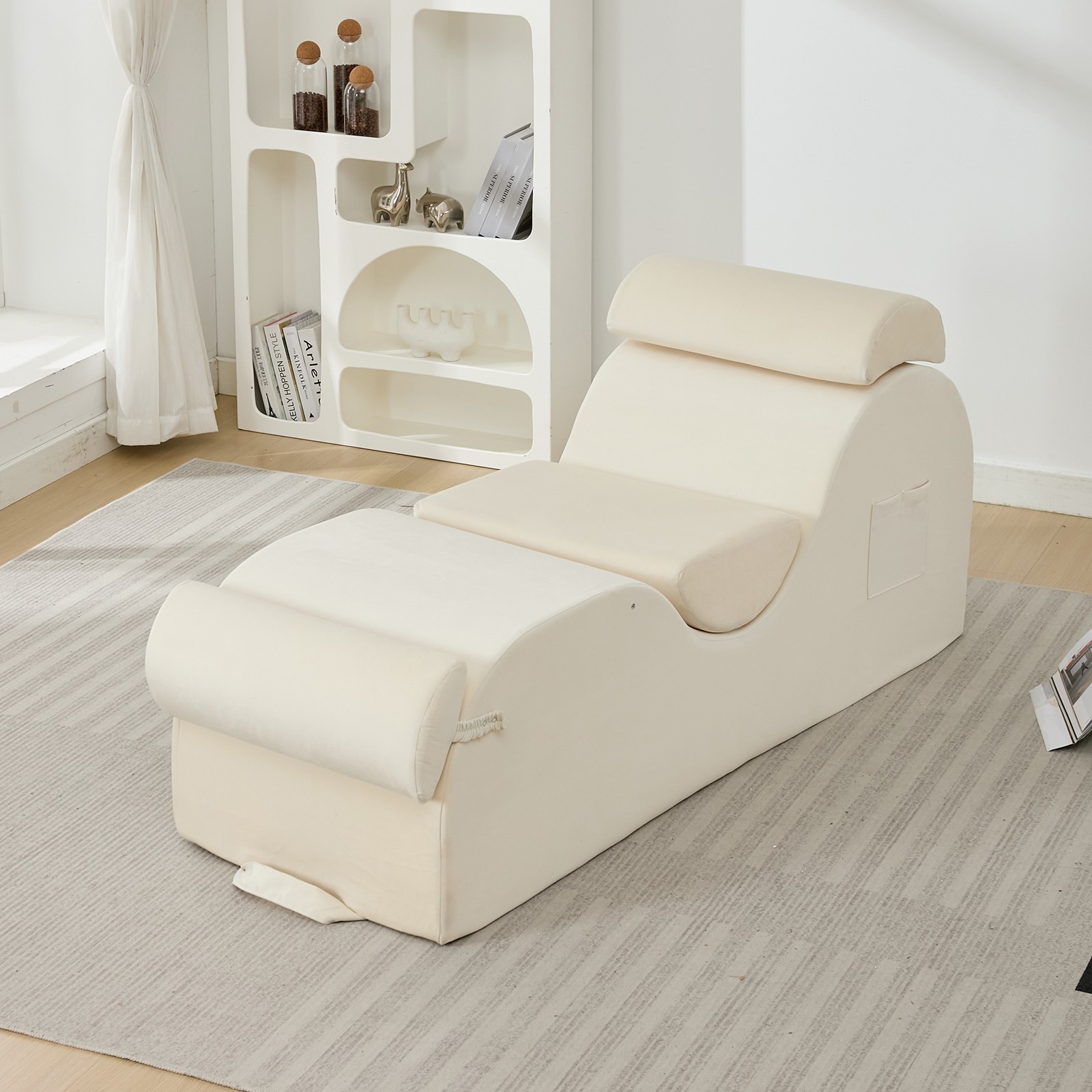 Zafly Yoga Chaise Lounge Indoor, Yoga Chaise, Ergonomic Reading Chair for Adults