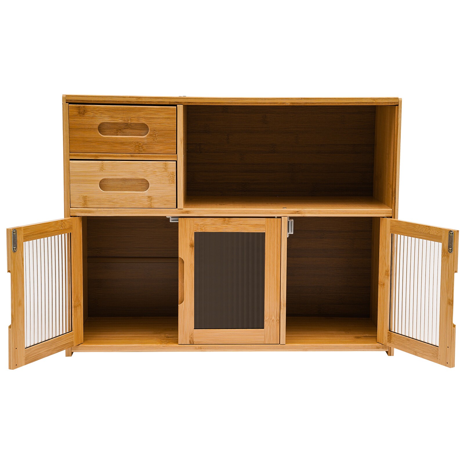 Home Wood Storage Cabinet Kitchen Storage Cabinet Floor Mount Pantry Cabinet