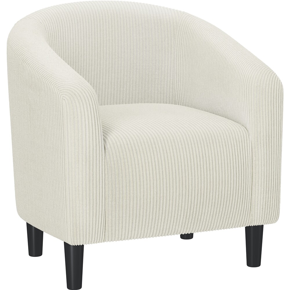 Accent Chair Barrel Chair Corduroy Upholstered Fabric Club Chair