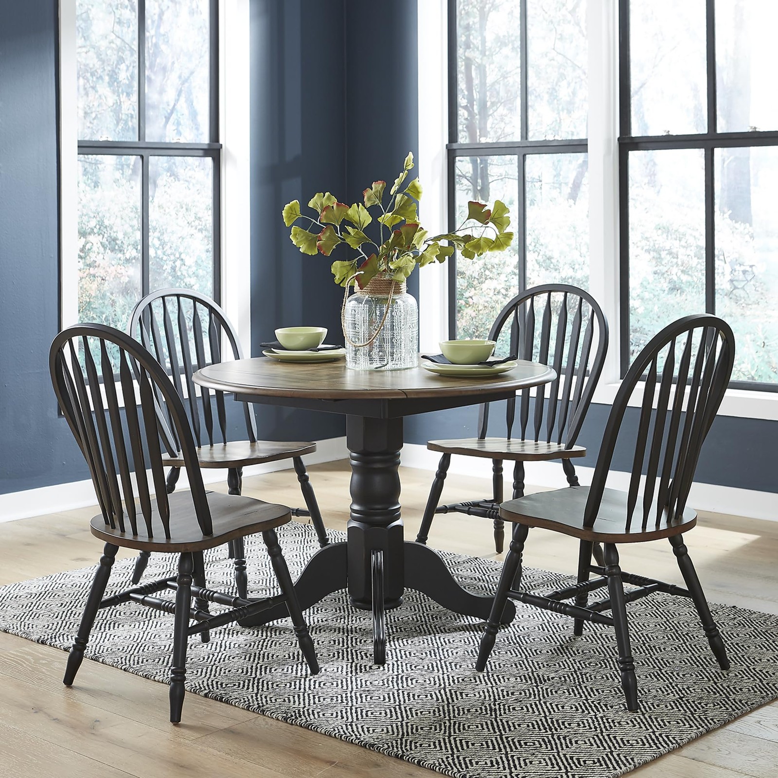 Carolina Crossing 5 Piece Drop Leaf Set in Black