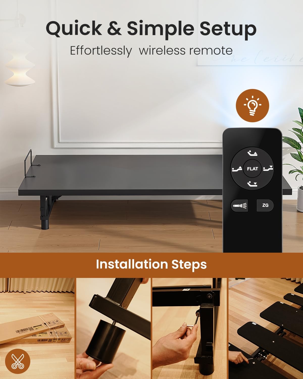 King Adjustable Bed Base Frame with Wireless Remot, Easy Installation, HeavyD…