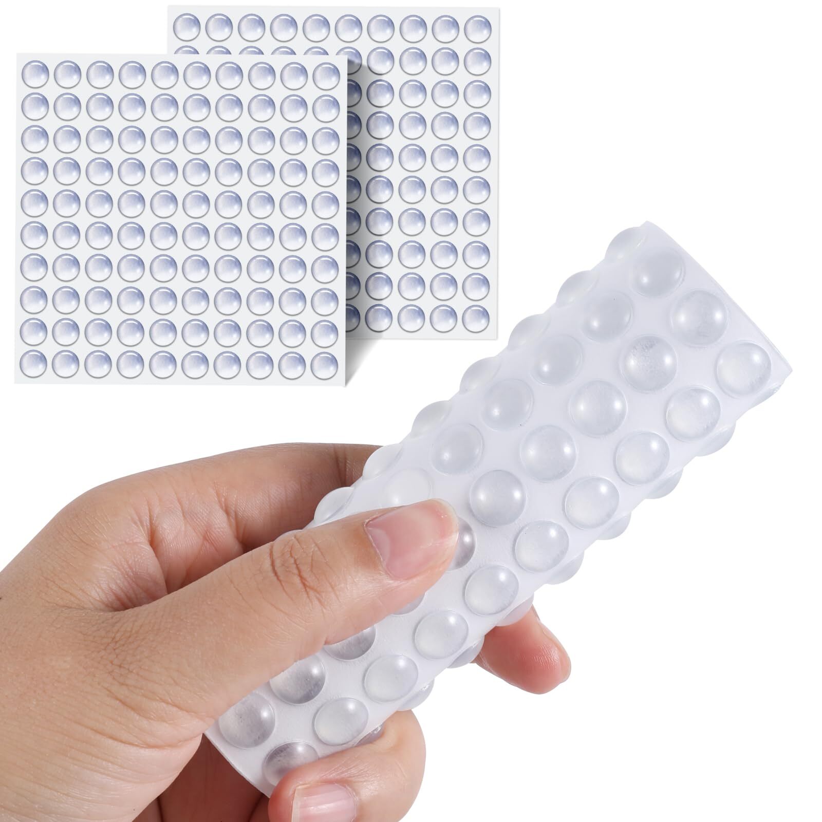 200 Pieces Cabinet Door Bumpers, 0.4inch Round Silicone Clear Self Adhesive Bump