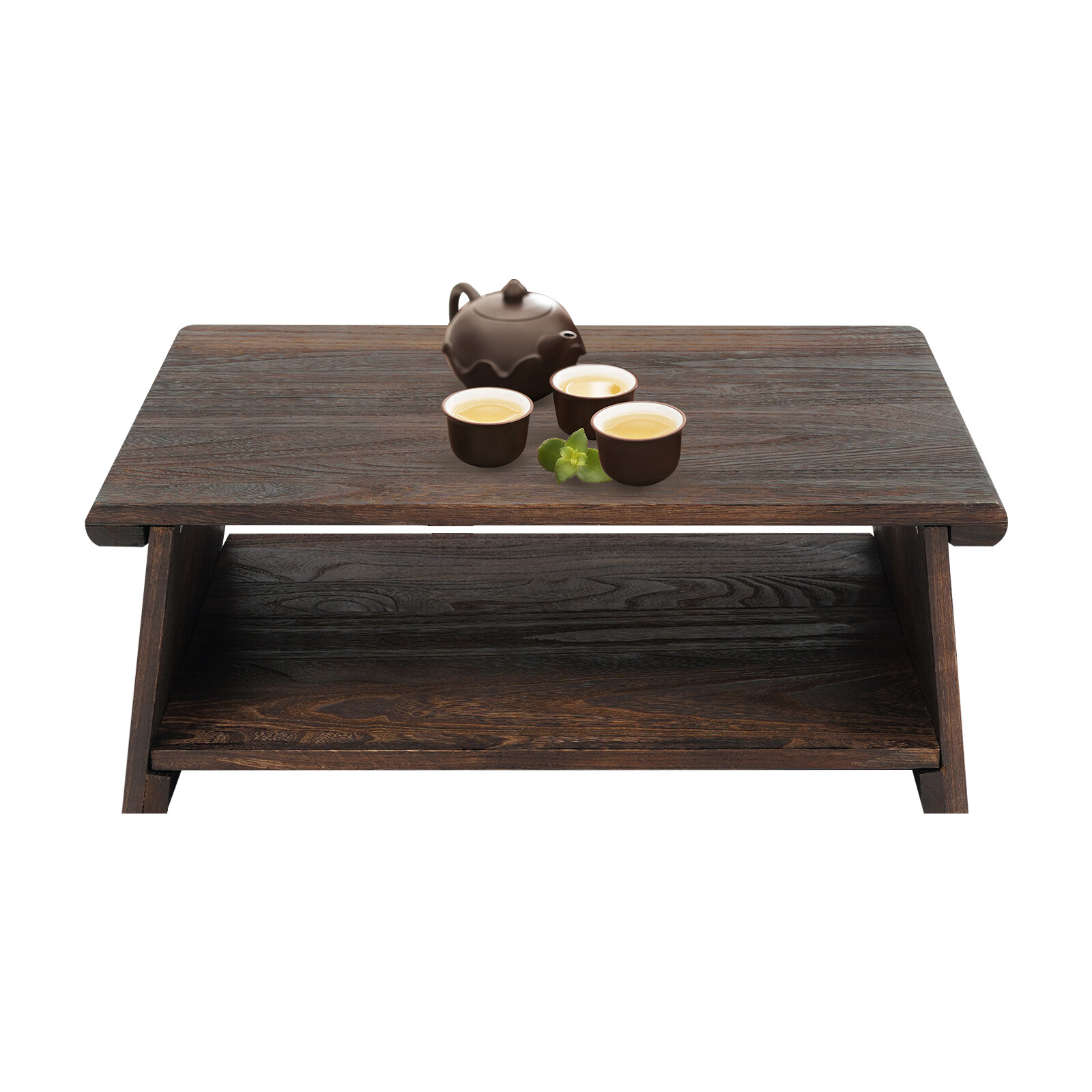 Japanese Tatami Table Folding Meditation Table Floor Tea Table Brown 7.9″ Height