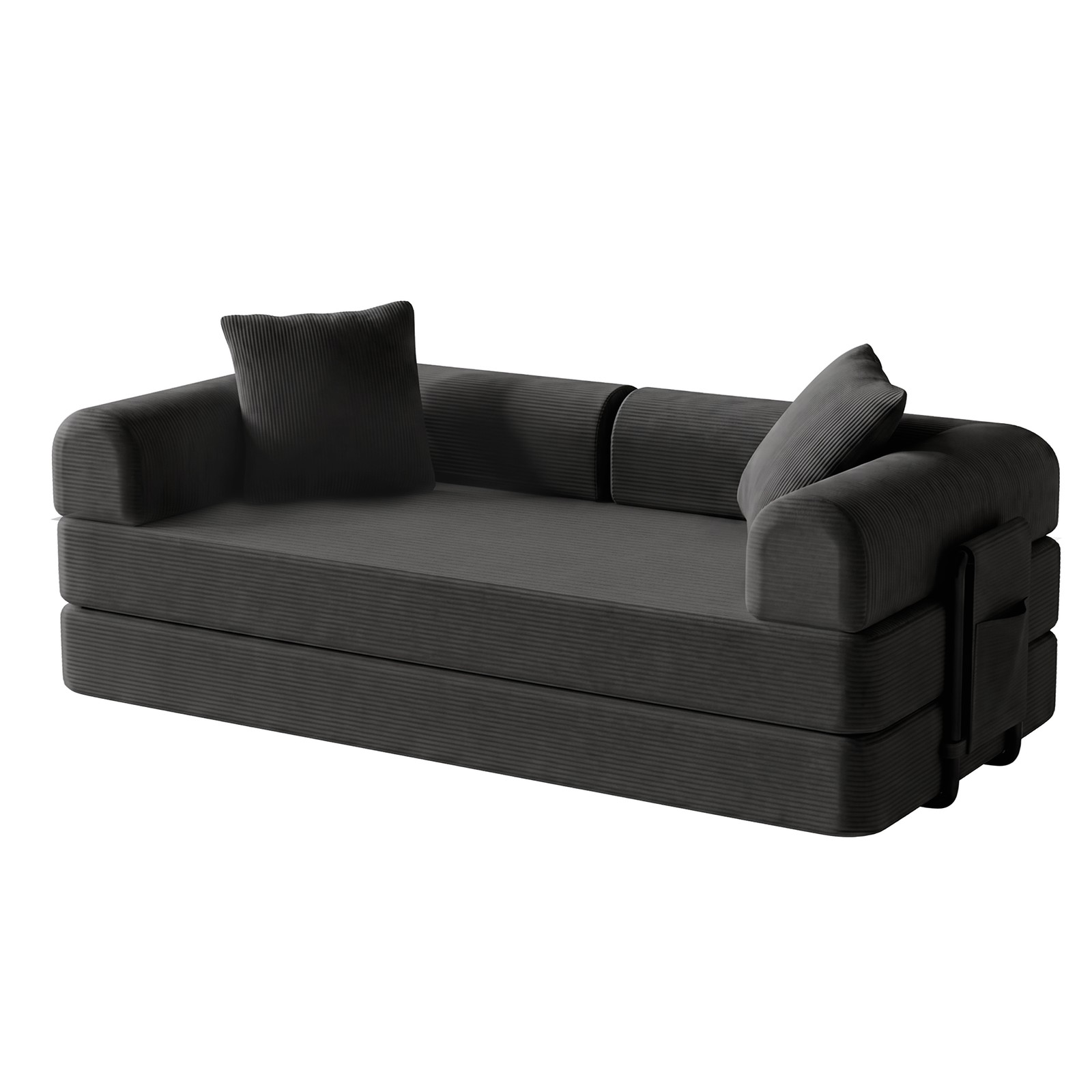 1200lbs Sofa Bed Couch Sleeper Convertible Fold-Out Bed Couch With Side Pockets