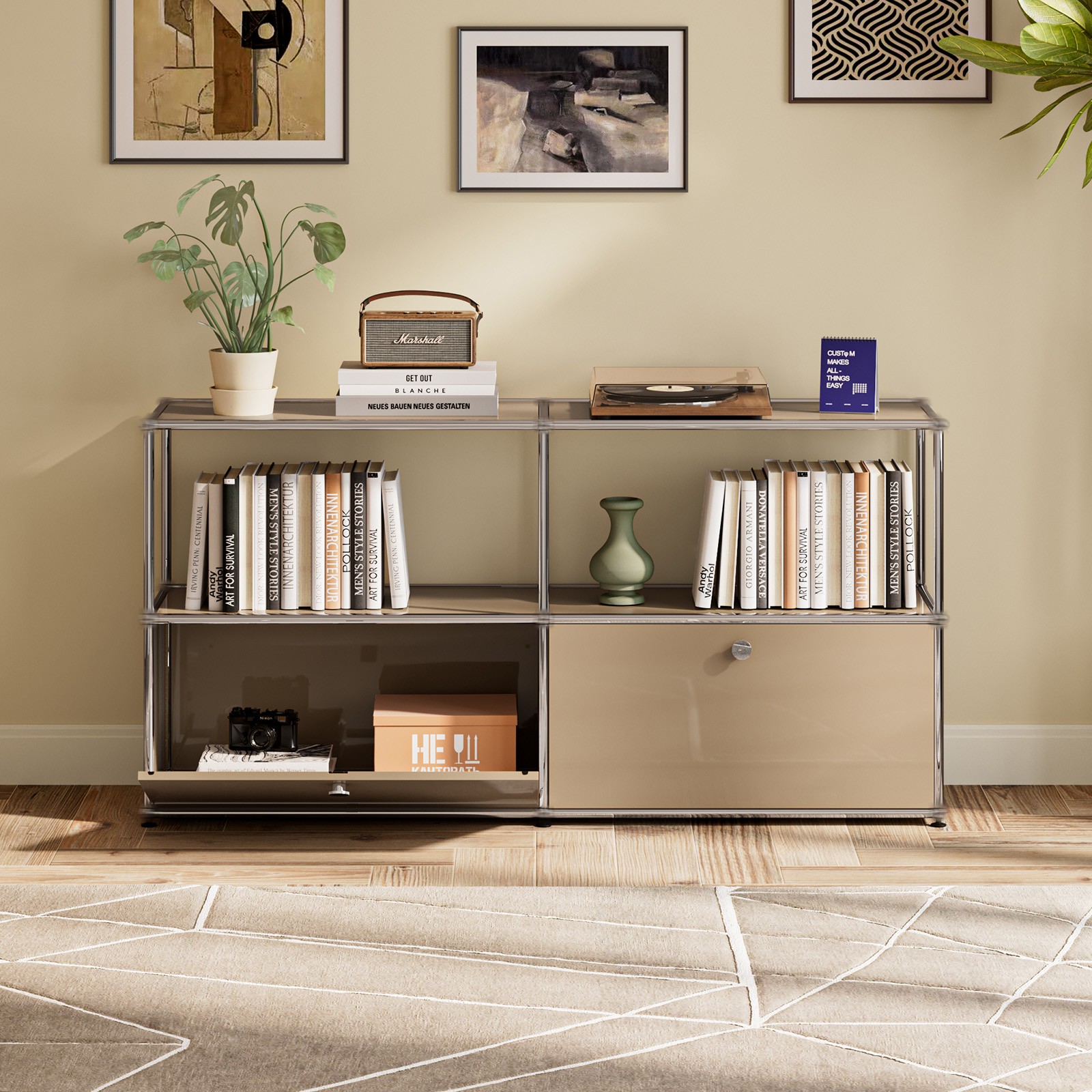 Classic Furniture Modern Storage Cabinet Shelf Free-Standing Accent Cabinet