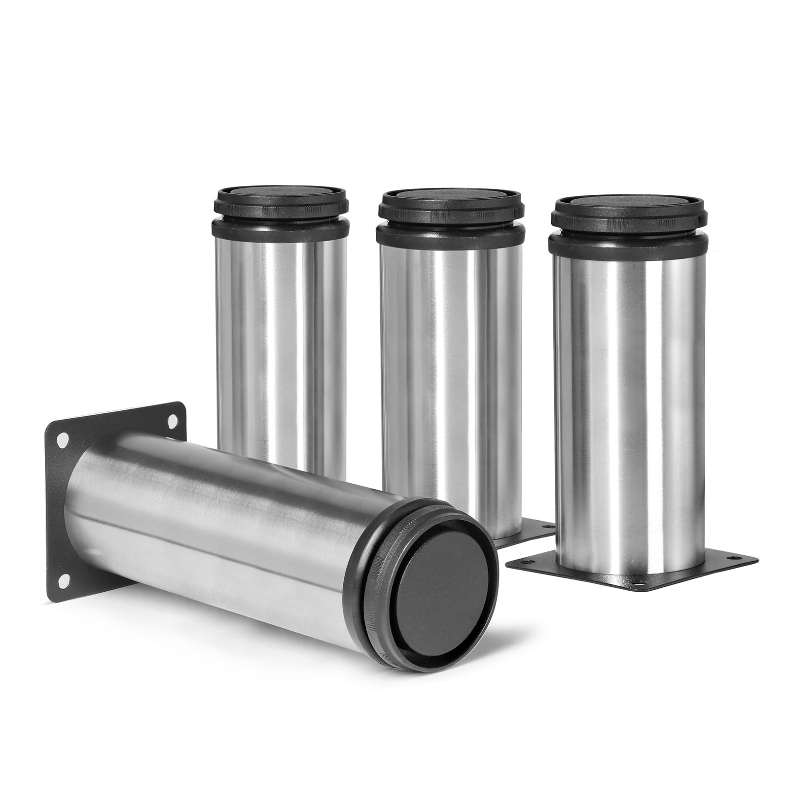 6 Inch Metal Furniture Legs Stainless Steel Adjustable Legs Silver Metal Legs…