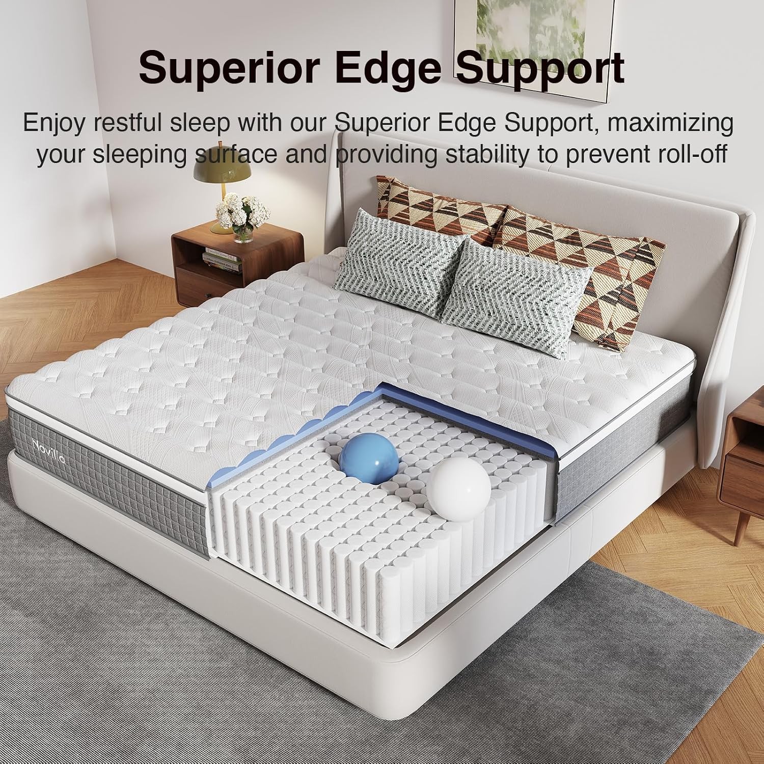 12 Inch XL Twin Mattress,Twin XL Hybrid Mattress with Gel Memory Foam,Pocketed