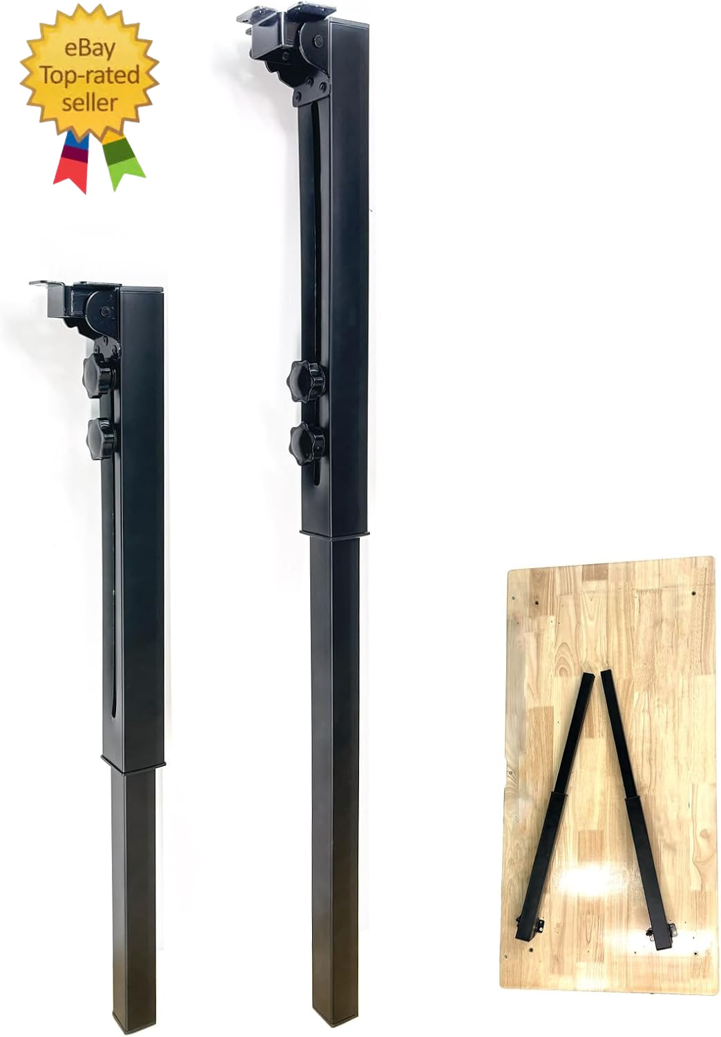 Adjustable Folding Table Legs 25-34″, Heavy Duty Metal, Set of 2 | Height Adjust