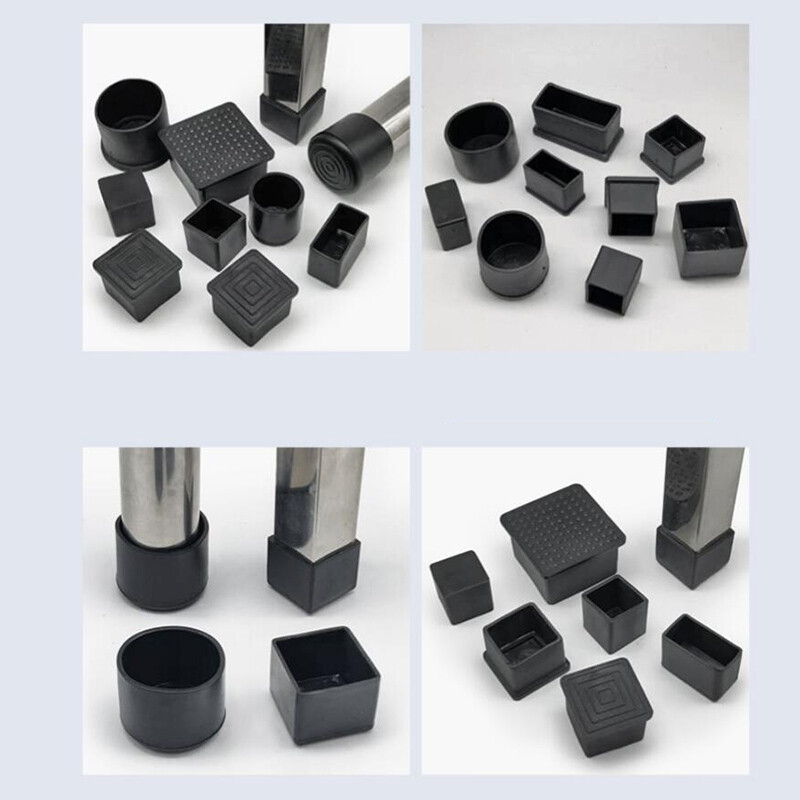 Round/Square Plastic End Cap Black,Caps Tube Pipe PVC Blanking Cover Table Feet