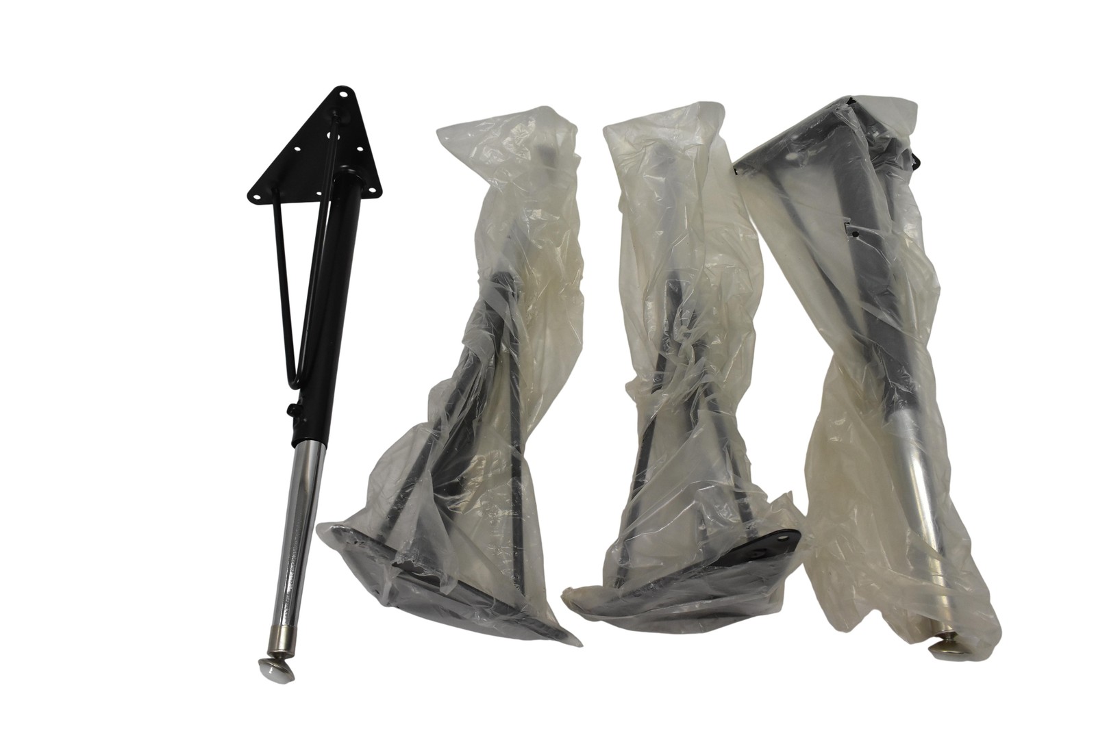 Set Of 4 Black Steel Table Legs 20 In Adjustable Height Mid-Century Modern