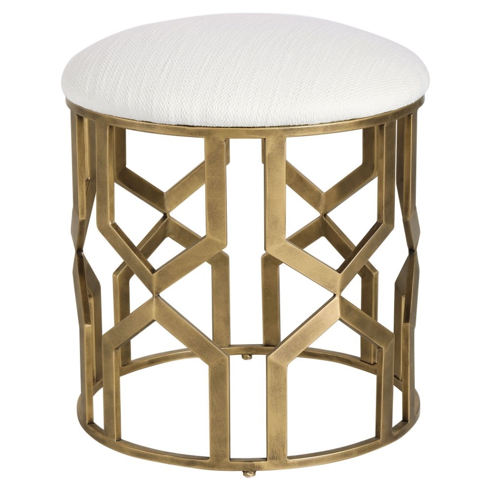20.5 inch Geometric Accent Stool – 18 inches wide by 18 inches deep – Furniture