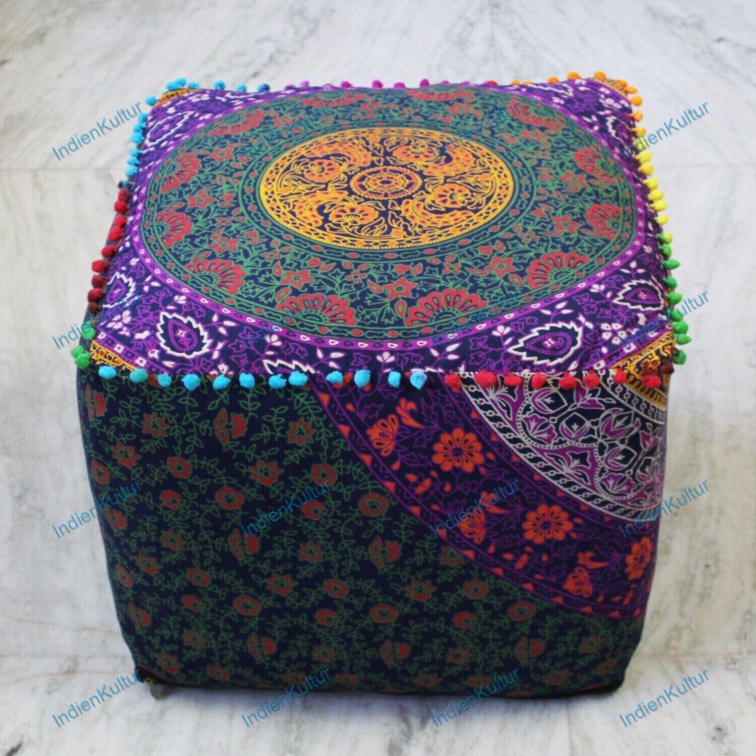 As Per Image Ottoman Chair Pouf Stool Mandala Handmade Pouffe Poof INDIAN Decor