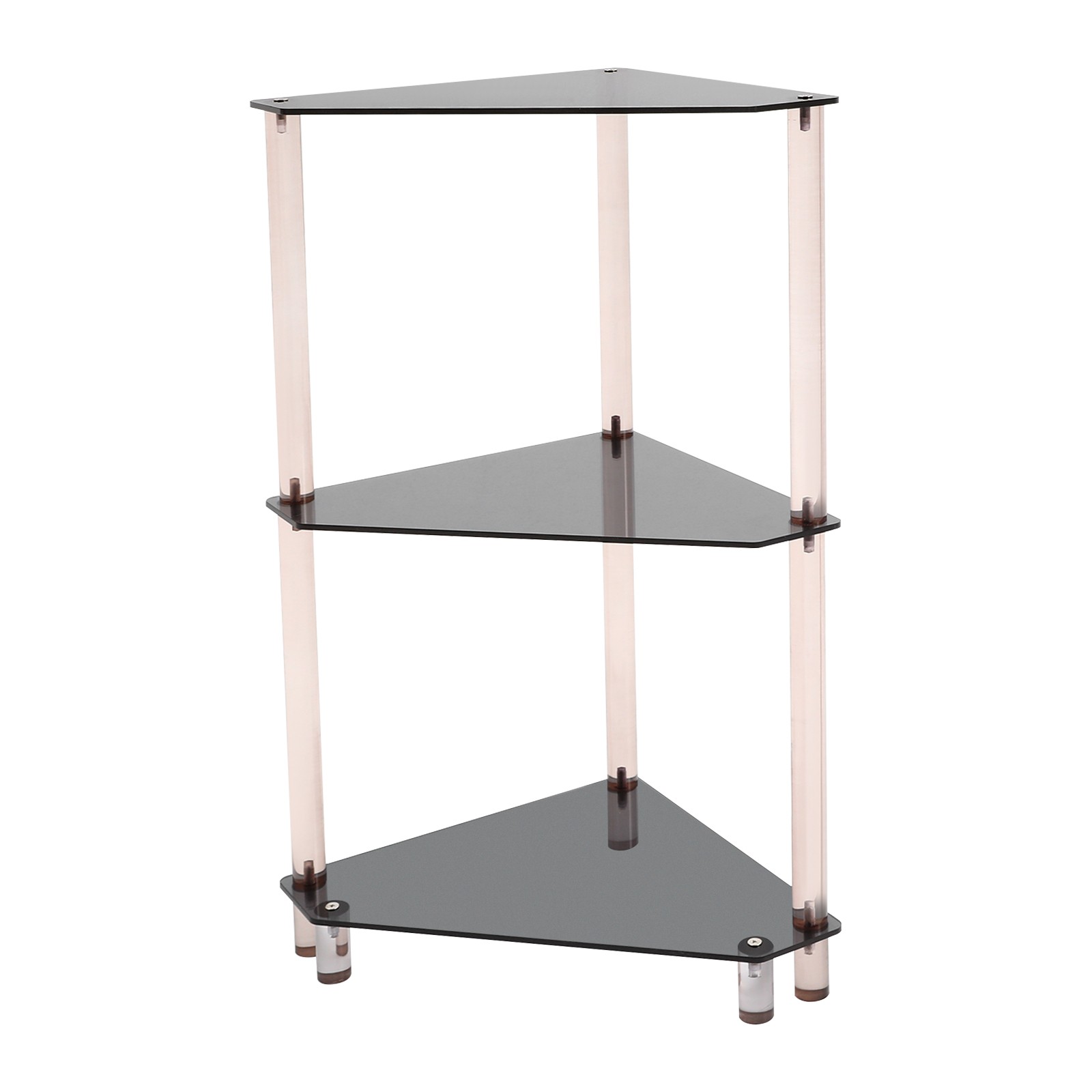 11.8*11.8*26in Triangle Corner Table 3 Tier Acrylic Living Room Side Table
