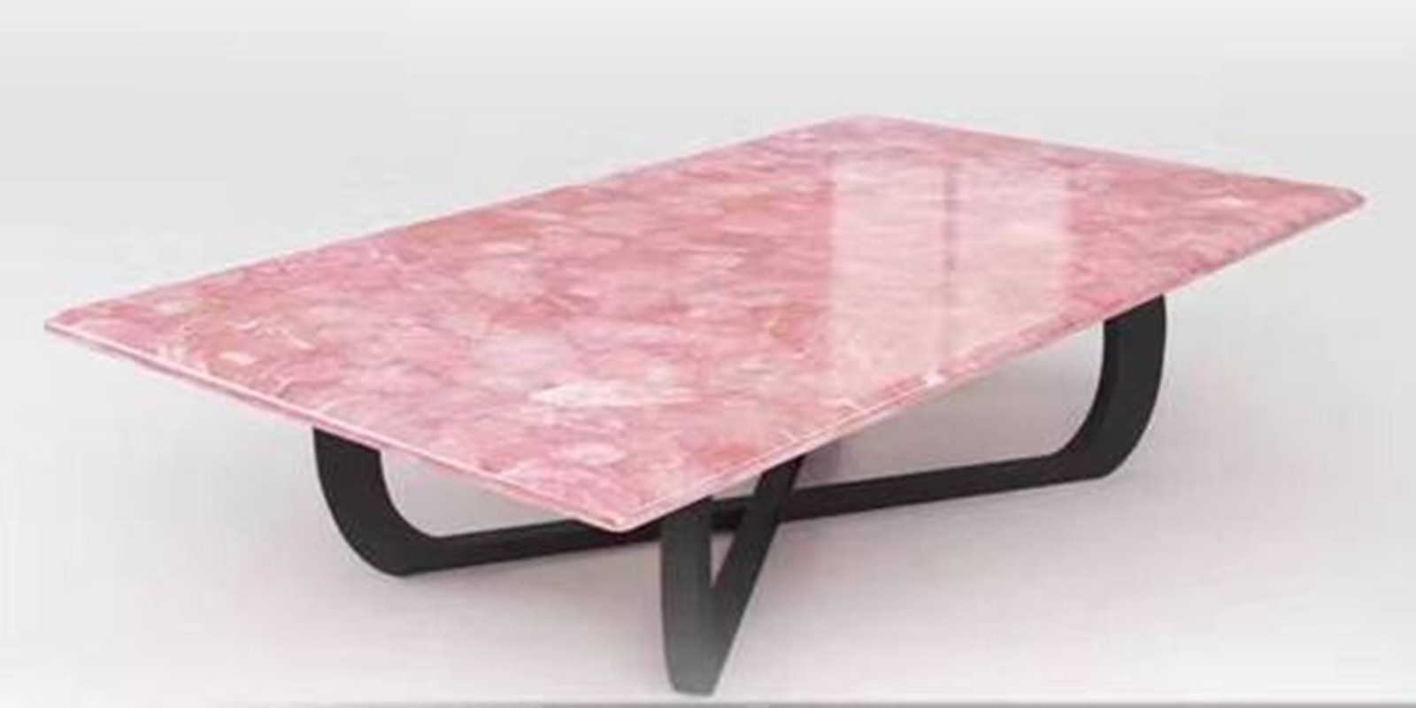 Rose Quartz Coffee Table Top for Office | 12 x 12 Inches Pink Stone Patio Table