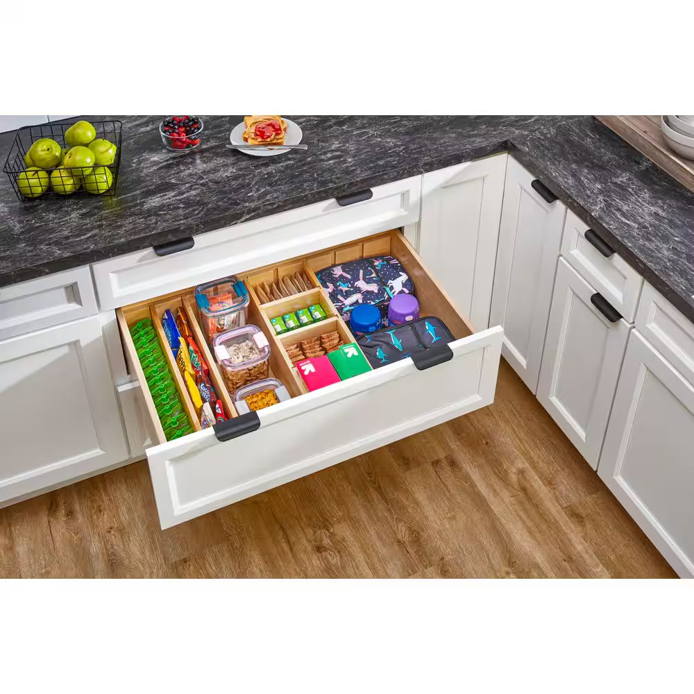 6.0 In. H X 18.75 In. W X 6.0 In. D Deep Drawer Divider Insert Modern Brown Orga