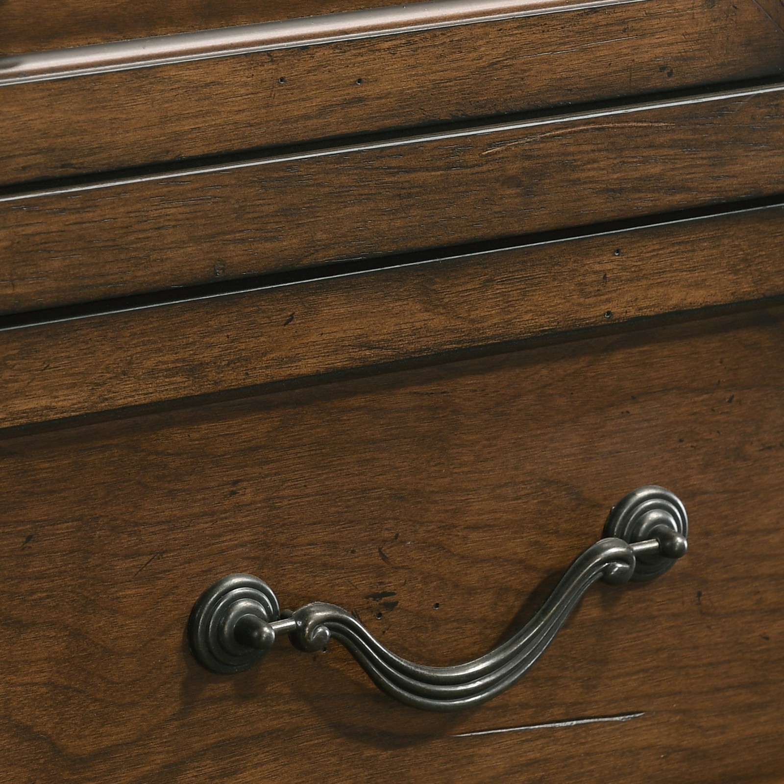 Traditional Wood 3-Drawer Nightstand, Antique Walnut/Brown
