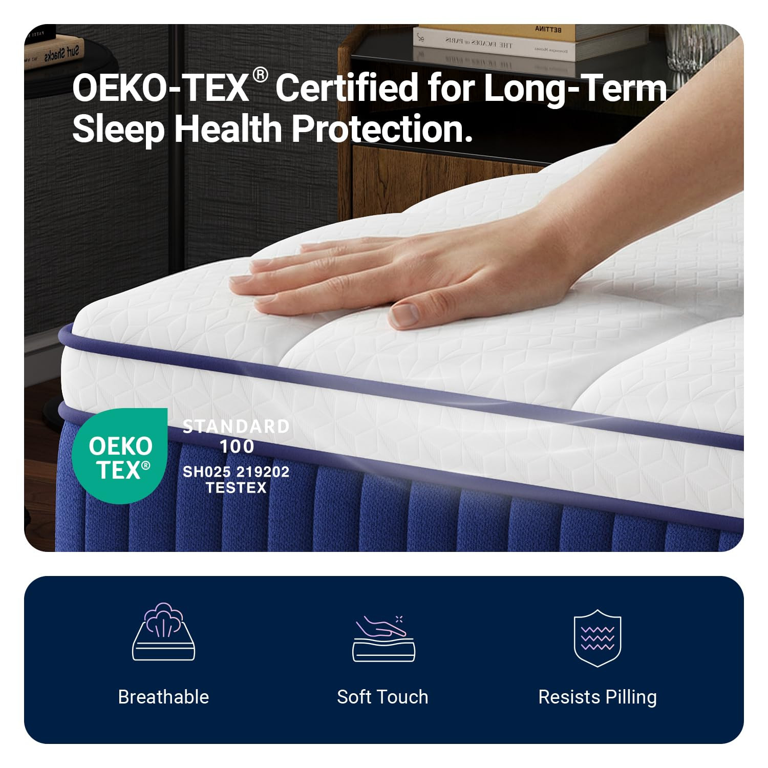 12″ Queen Hybrid Mattress with Gel Memory Foam & Smart Coil Support