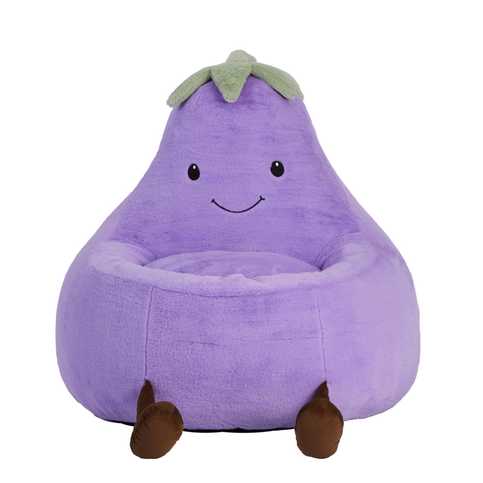 Kids Bean Bag Chair Stuffed Toddler Couch w/ Faux Rabbit Fur Cover for Teens Kid