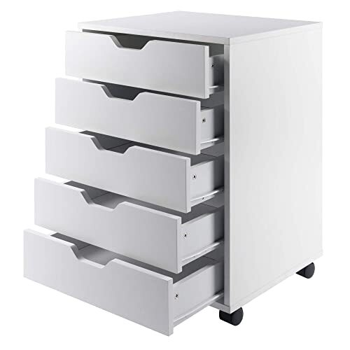 10519 Halifax 5-Drawer Composite Wood Cabinet, White