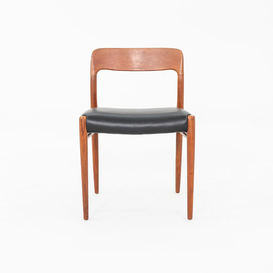 1960s Niels O. Moller for J.L. Moller Model 75 Dining Chair Teak & Black Leather