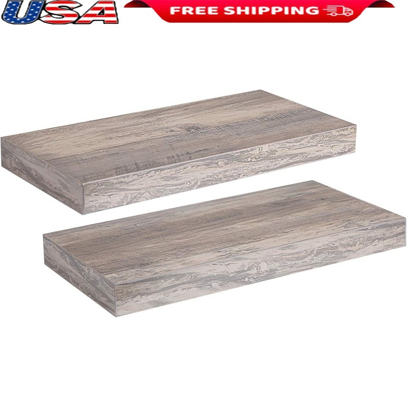 Floating Wall Shelves Set of 2 Storage Display DIY Home Decor 22lb Capacity New