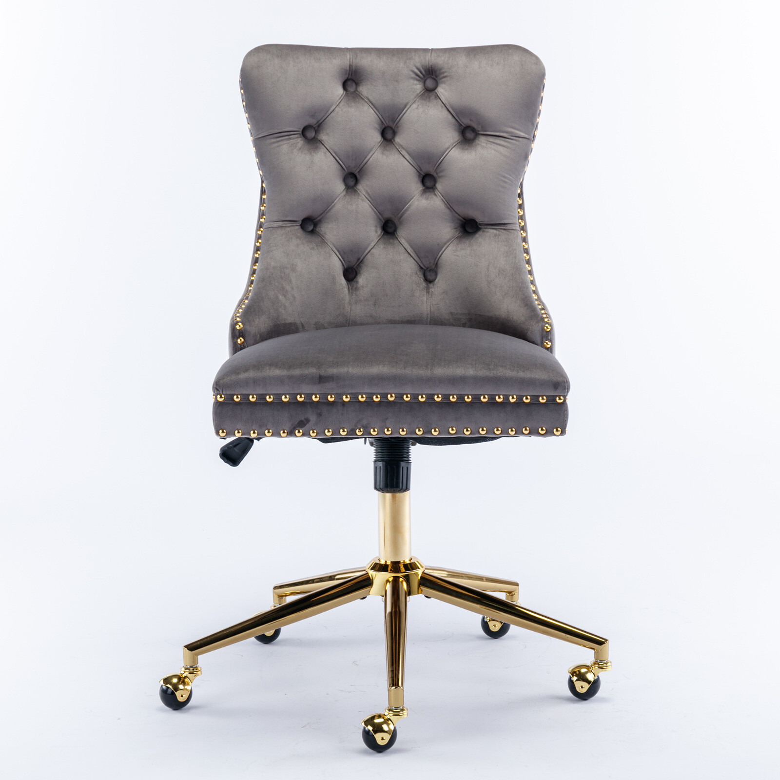 Velvet Home Office Chair Adjustable Height Swivel Chair Computer Chair Gray