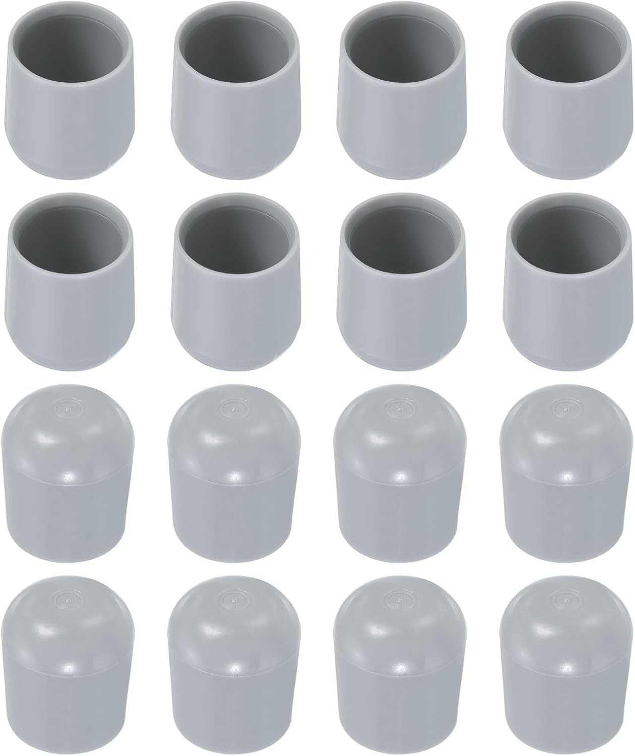 16 Pack 7/8 Inch Chair Leg Caps Round Floor Protectors Grey Furniture Feet