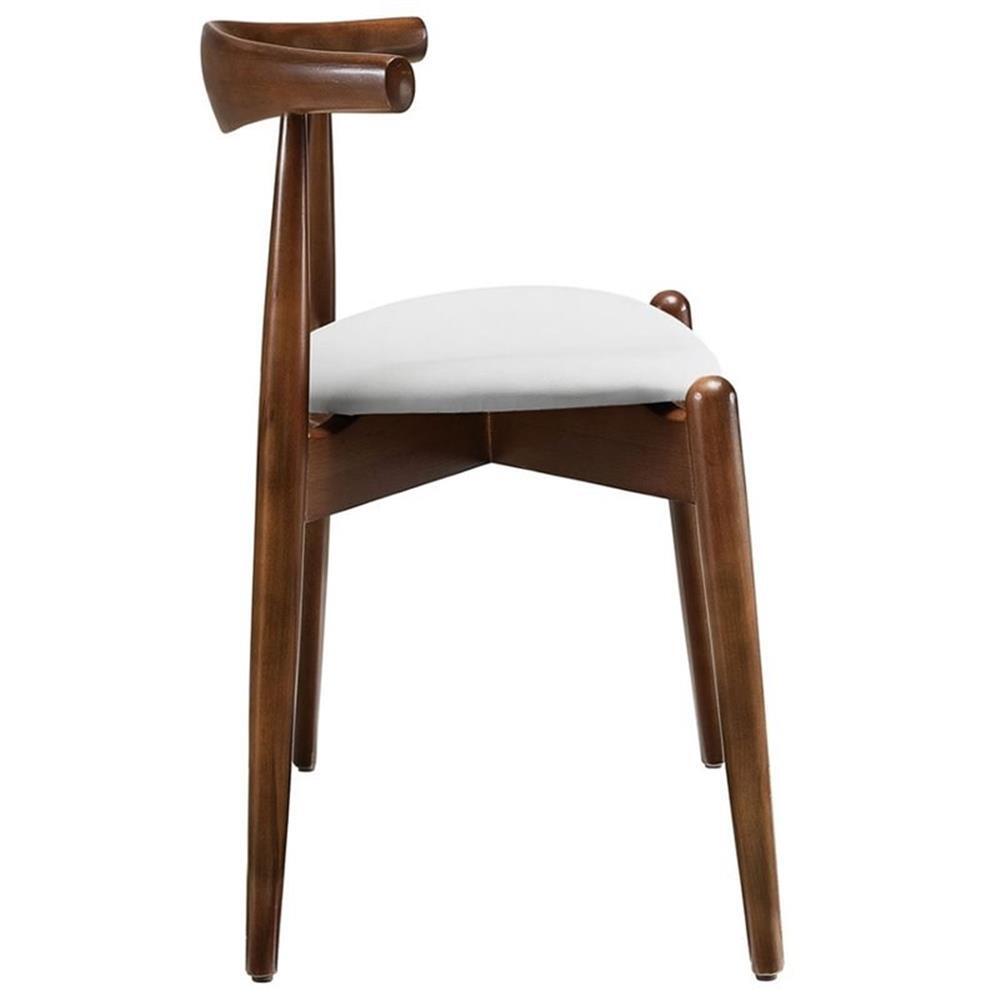 Modway Stalwart 17.5″ Wood Dining Side Chair in Dark Walnut/White