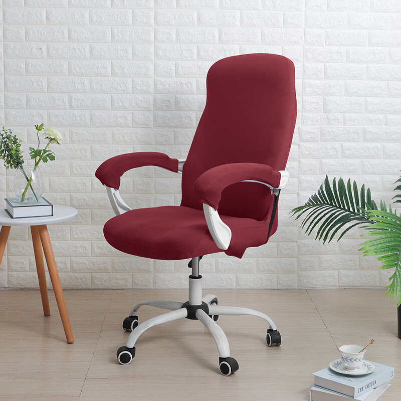 Office Chair Cover High Stretch Computer Rotating Chair Slipcover with Zipper