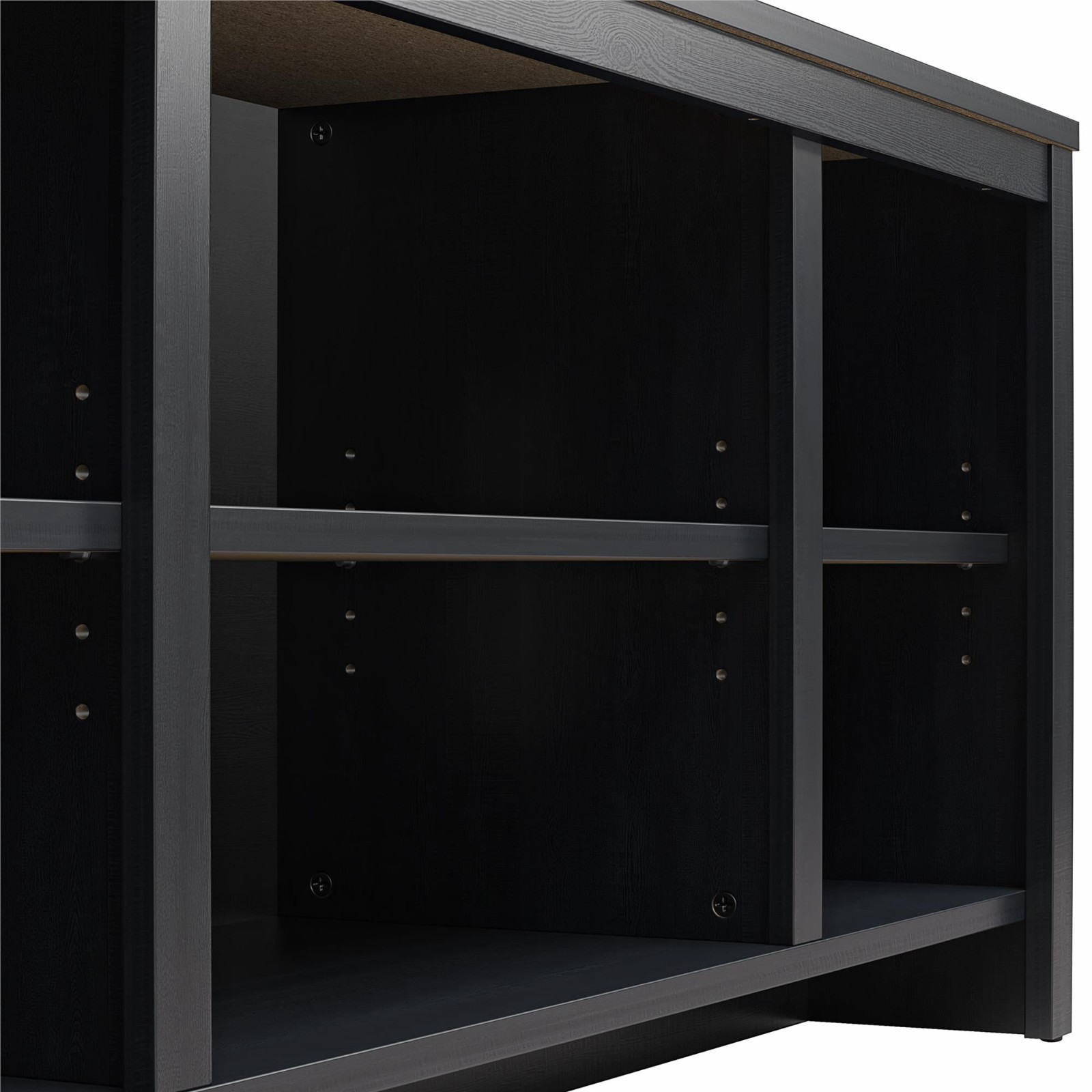Mainstays Parsons TV Stand for TVs up to 50″ Black Oak Finish Media Console
