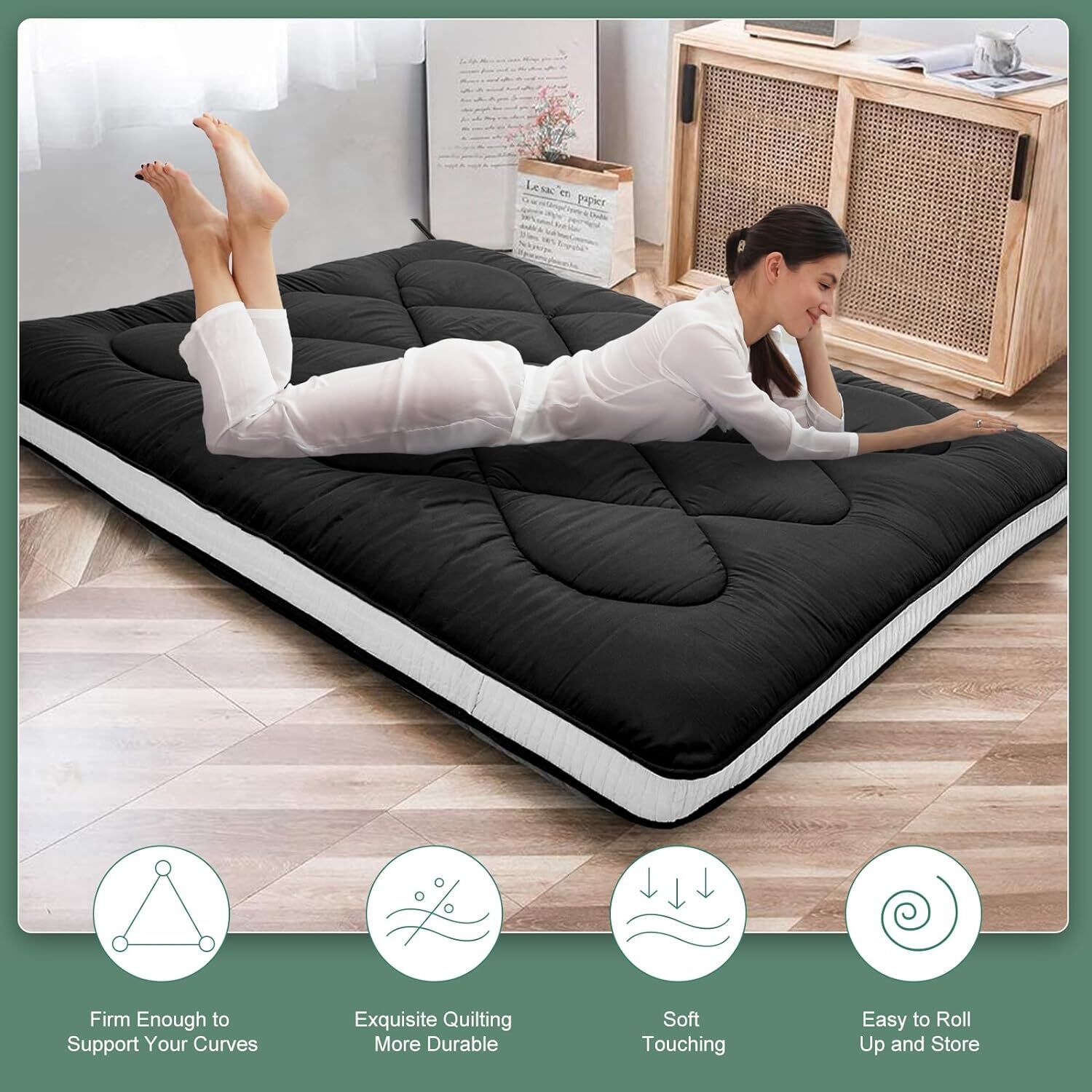 H&ZT Memory Foam Mattress 2.5 inch / 4 inch Folding Mattress Travel Guest Mat
