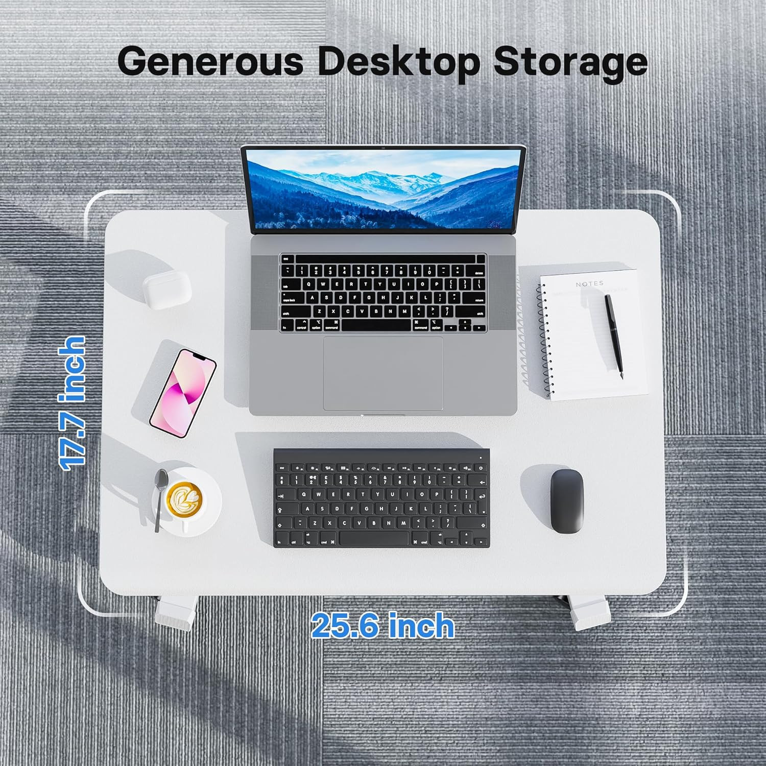 Height Adjustable Mobile Standing Desk – Portable Laptop Table for Home & Office