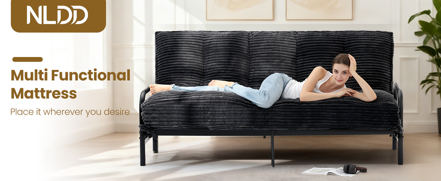 10″ Futon Mattr Queen Size, Ultra Thi Futons Sofa Couch Bed Sleeper