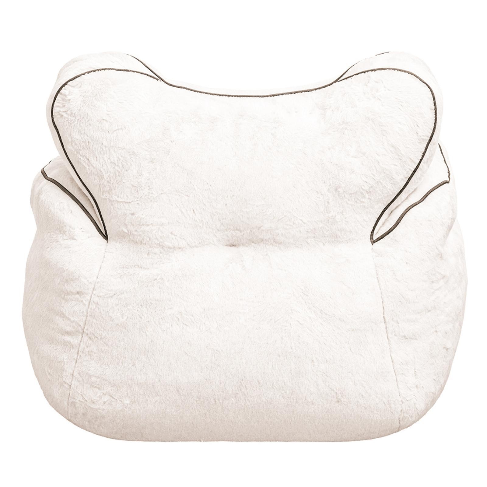Extra Large Faux Beanbag Chair with Heart-Shaped Back, Soft Supportive Foam, for