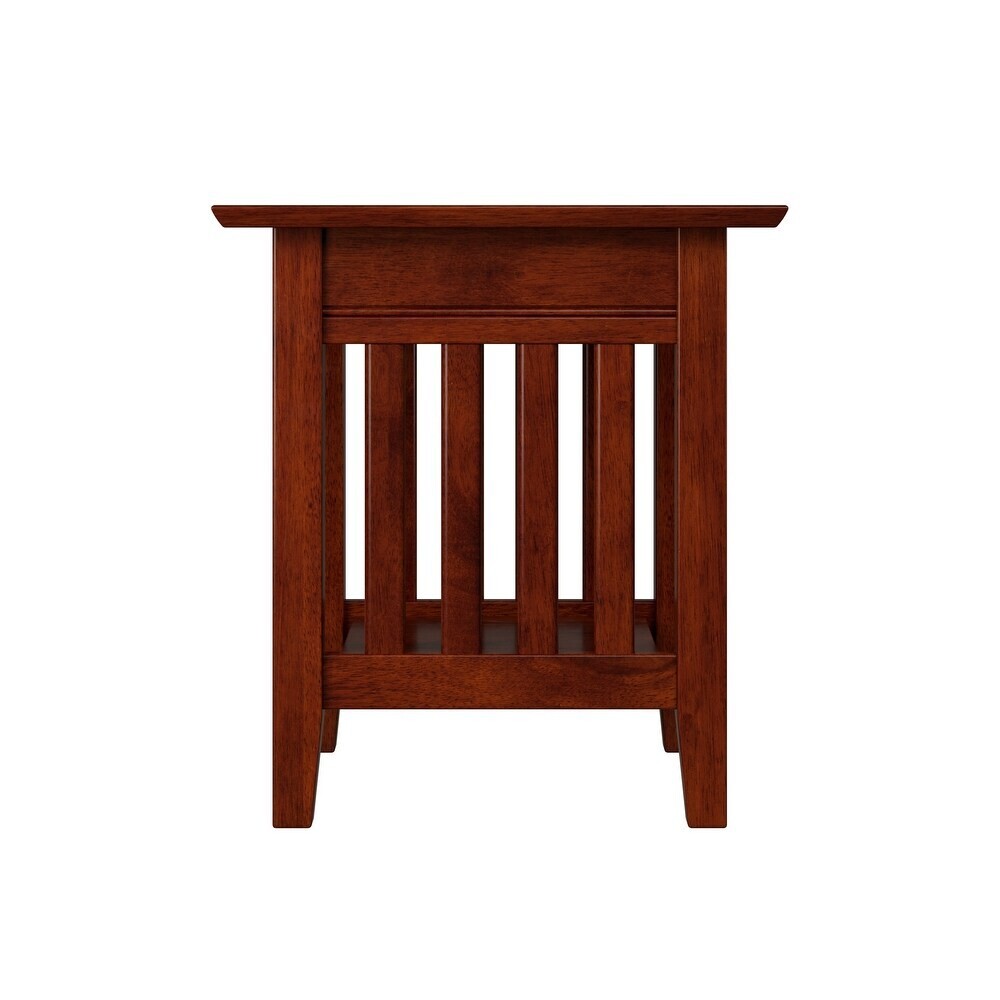 End Table Solid Wood w/Charger Mission Craftsman Style Farmhouse Nightstand New